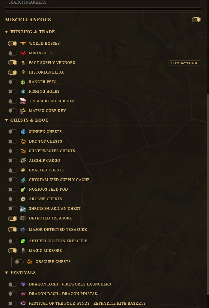 Map Options Showcase