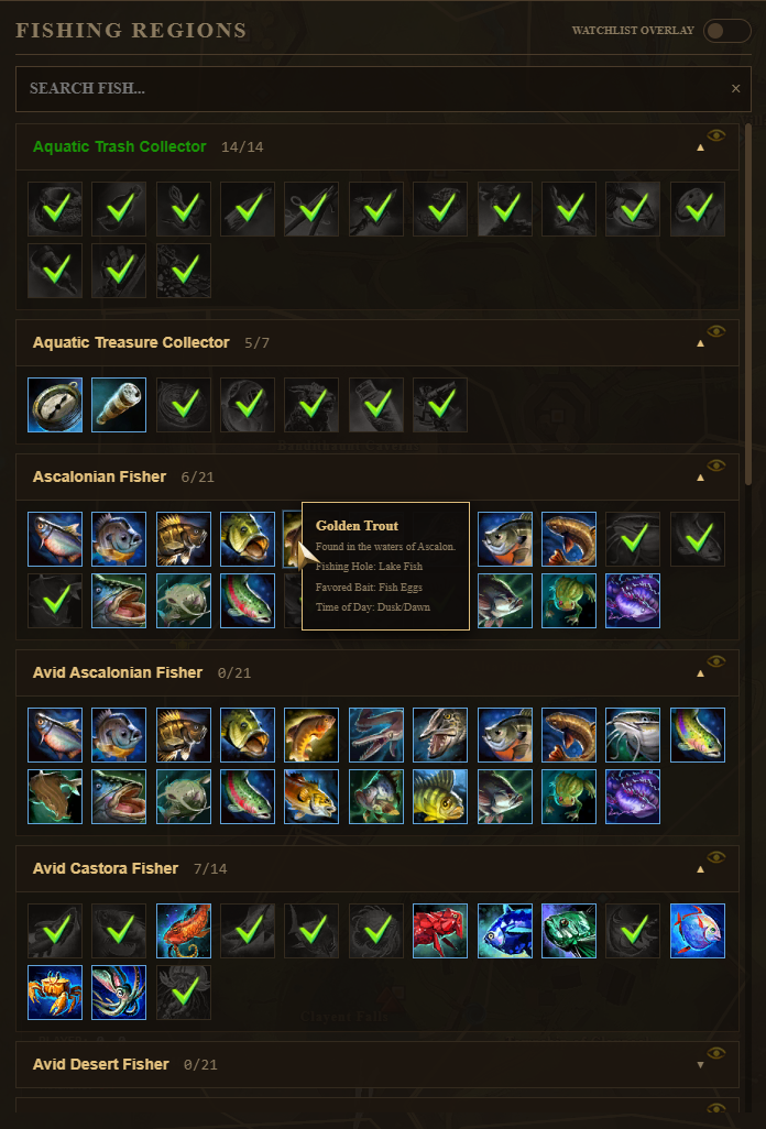Fishing Watchlist Showcase